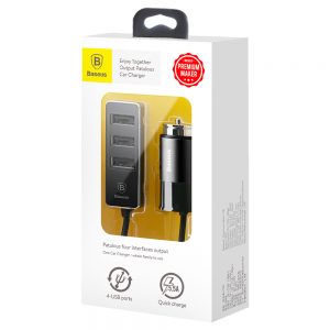 Φορτιστης αυτοκινητου Baseus  USB  3 Port 5.5A – CCTON-01 – Black
