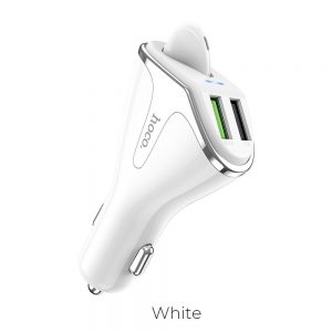 Bluetooth + Φορτιστης  αυτοκινητου (2xUSB) E47 PRO white